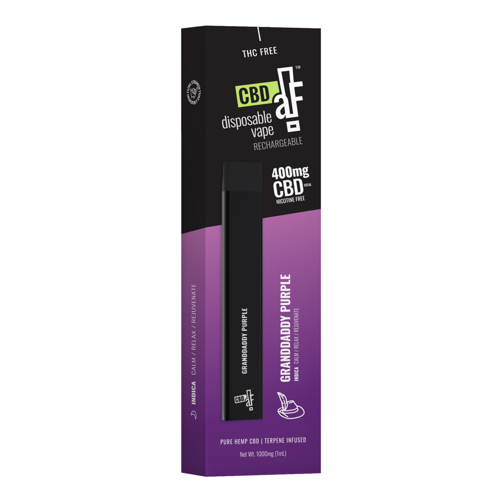 CBDaF!® Disposable Pen 400mg CBD Isolate Granddaddy Purple