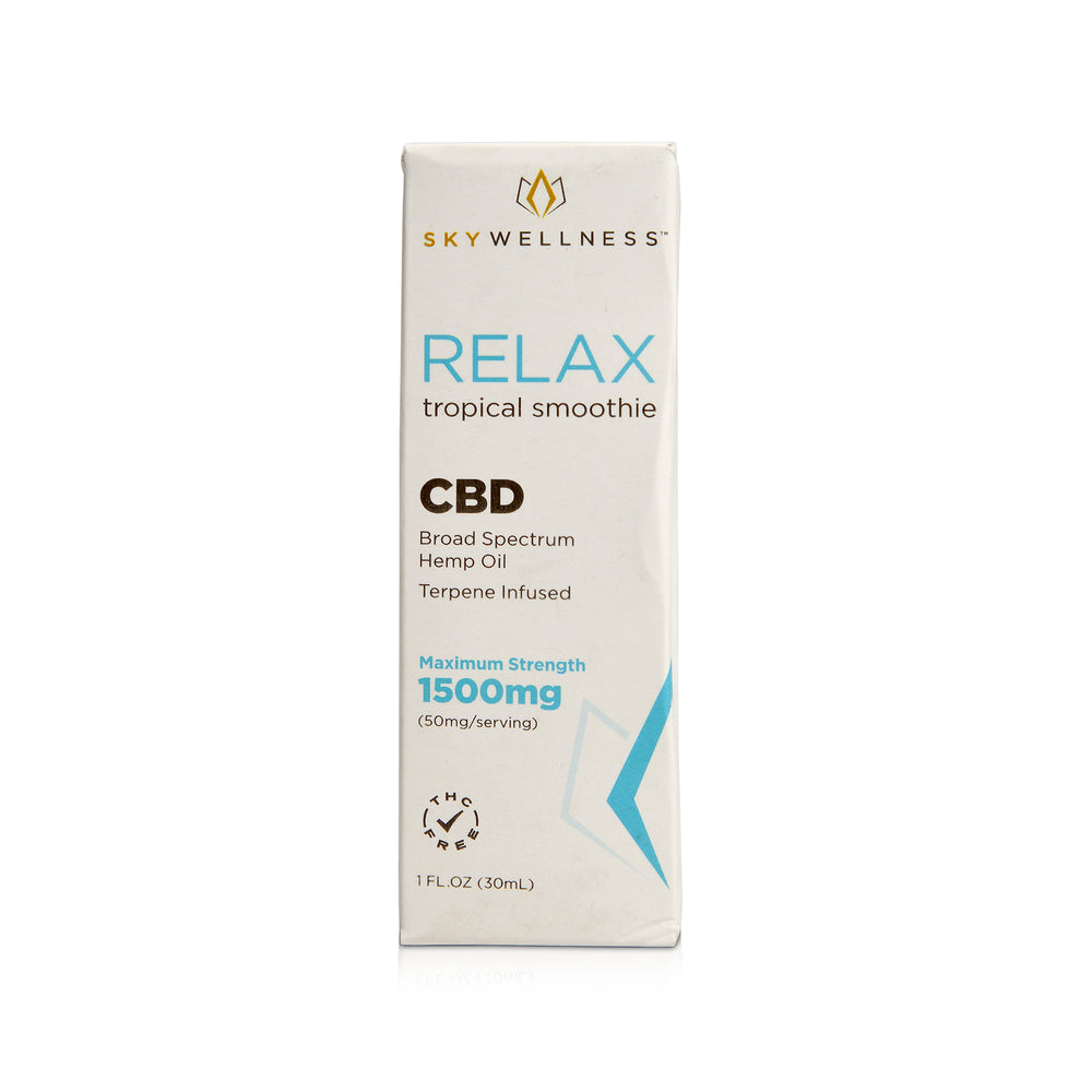 Tropical Smoothie Flavored C-B-D Relax Oil Drops 1500 Milligrams