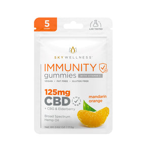 CBD Immunity Gummies 125mg 5ct + CBG + Elderberry