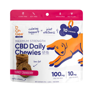 100-Milligram D Oh Gee C-B-D Daily Turkey Chews for Dogs