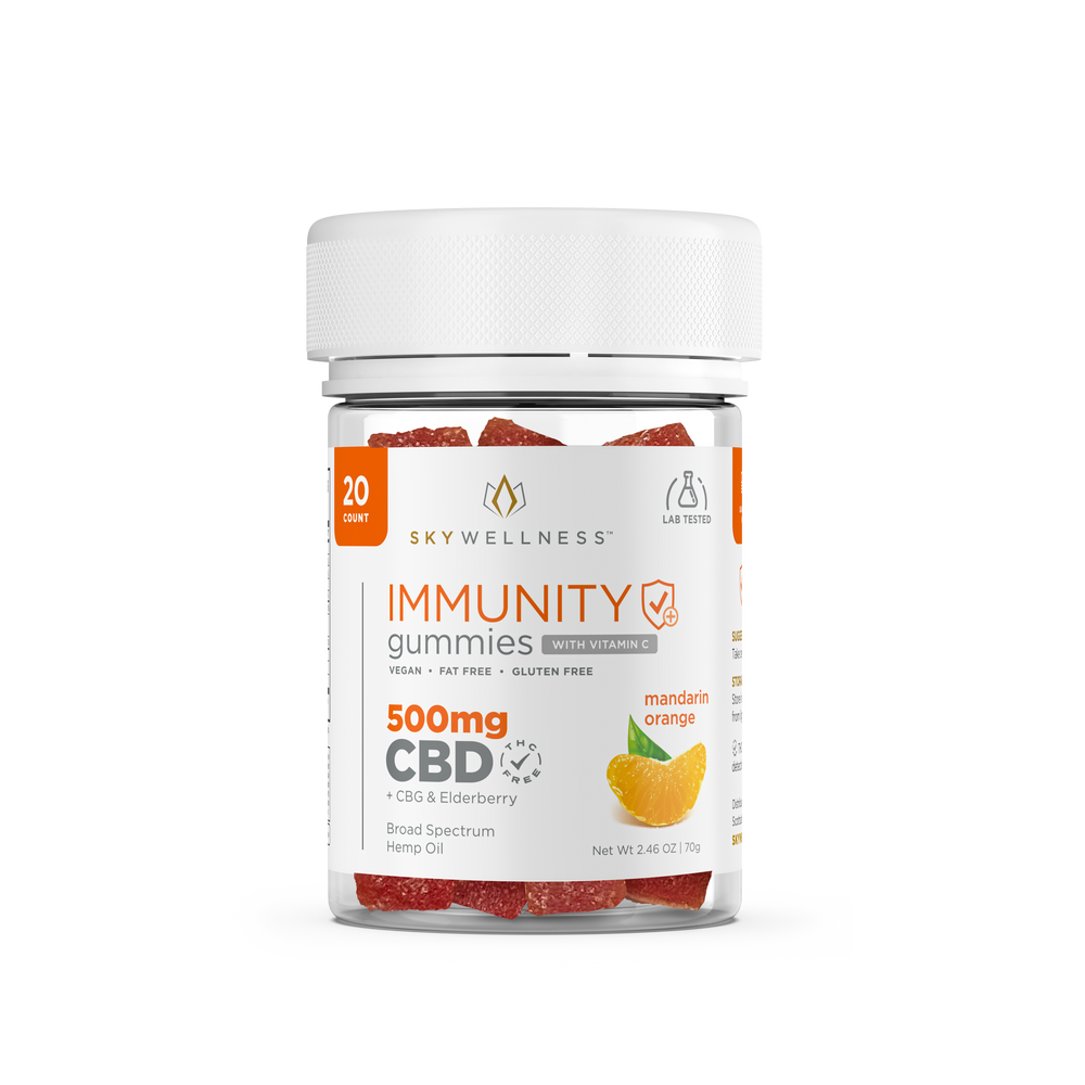 CBD Immunity Gummies 500mg 20ct + CBG + Elderberry
