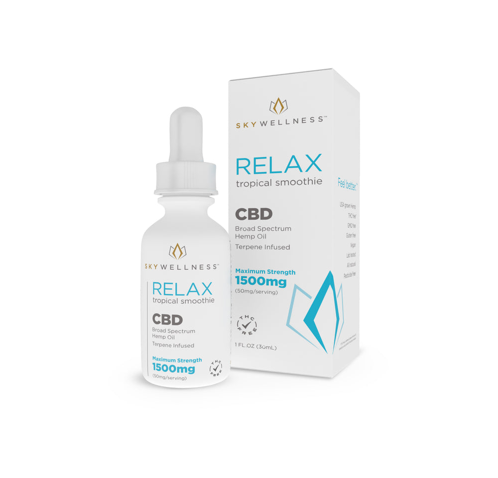 
            
                Load image into Gallery viewer, CBD Relax Oil Drops 1500mg Tropical Smoothie
            
        