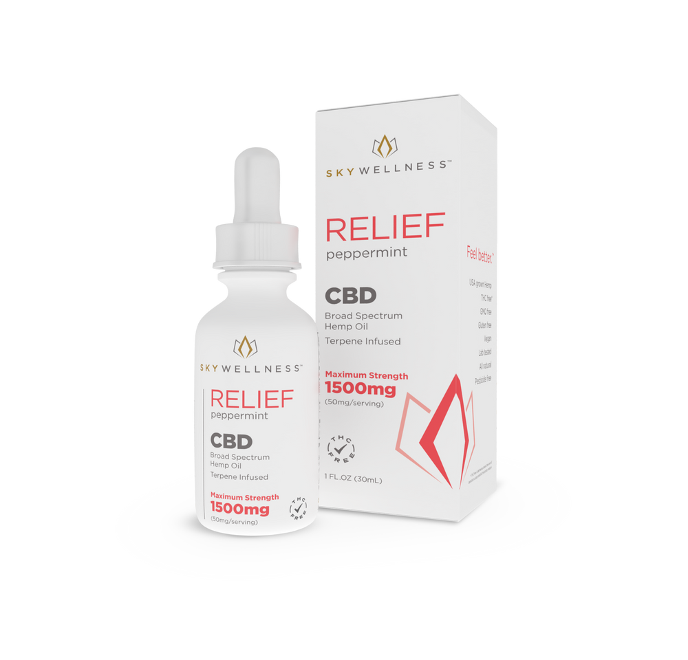 CBD Relief Oil Drops 1500mg Peppermint