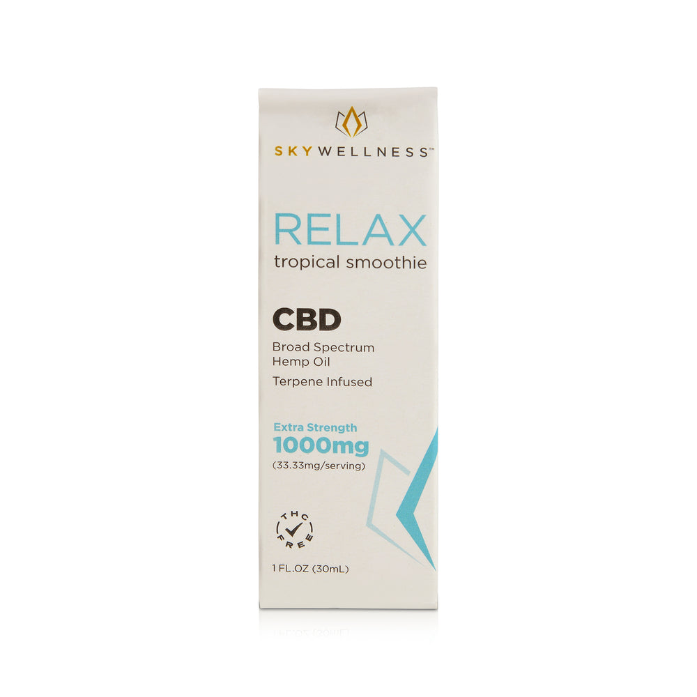 Tropical Smoothie Flavored C-B-D Relax Oil Drops 1000 Milligrams