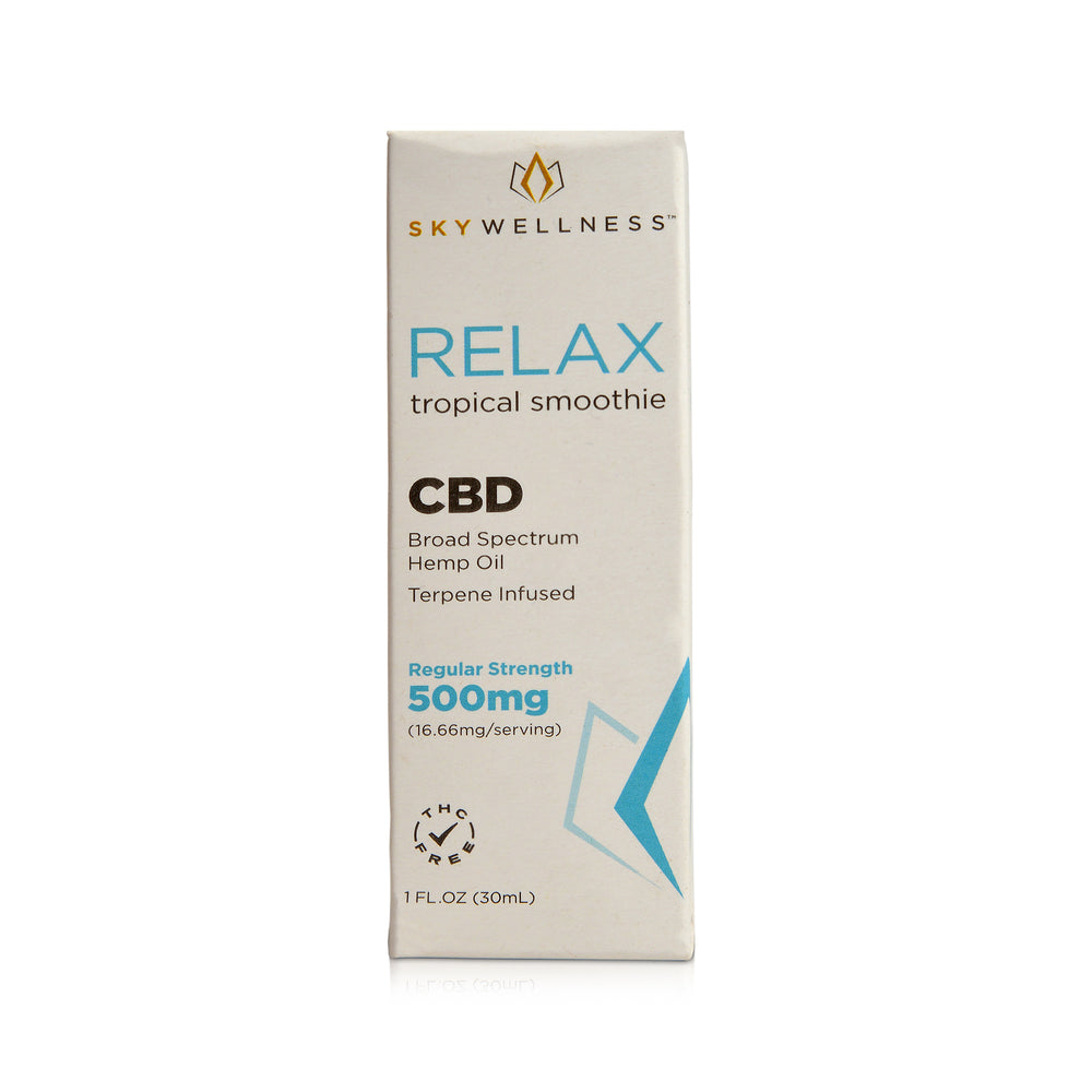 Tropical Smoothie Flavored C-B-D Relax Oil Drops 500 Milligrams